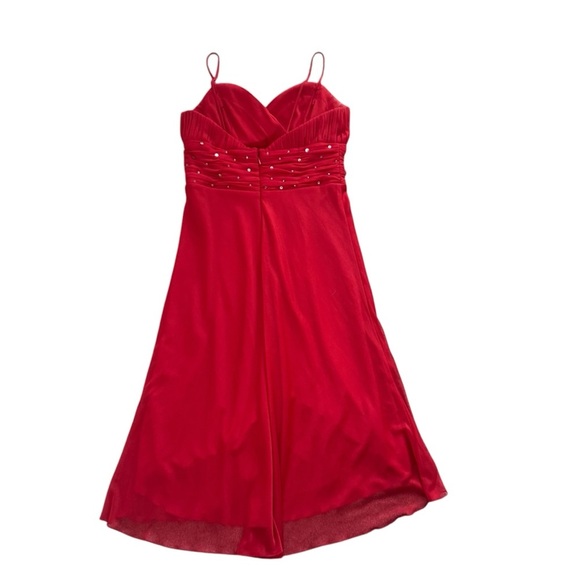 Princess Collection Red Rhinestone Dress size 4 with straps homecoming cocktail - Picture 5 of 11